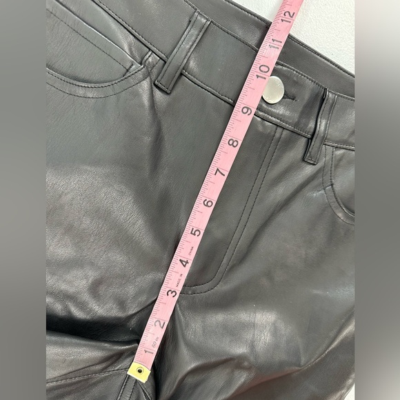 INC Faux Pleather Pants Black Flare High Rise Edgy Moto Y2K Streetwear Size 6P - Picture 6 of 14